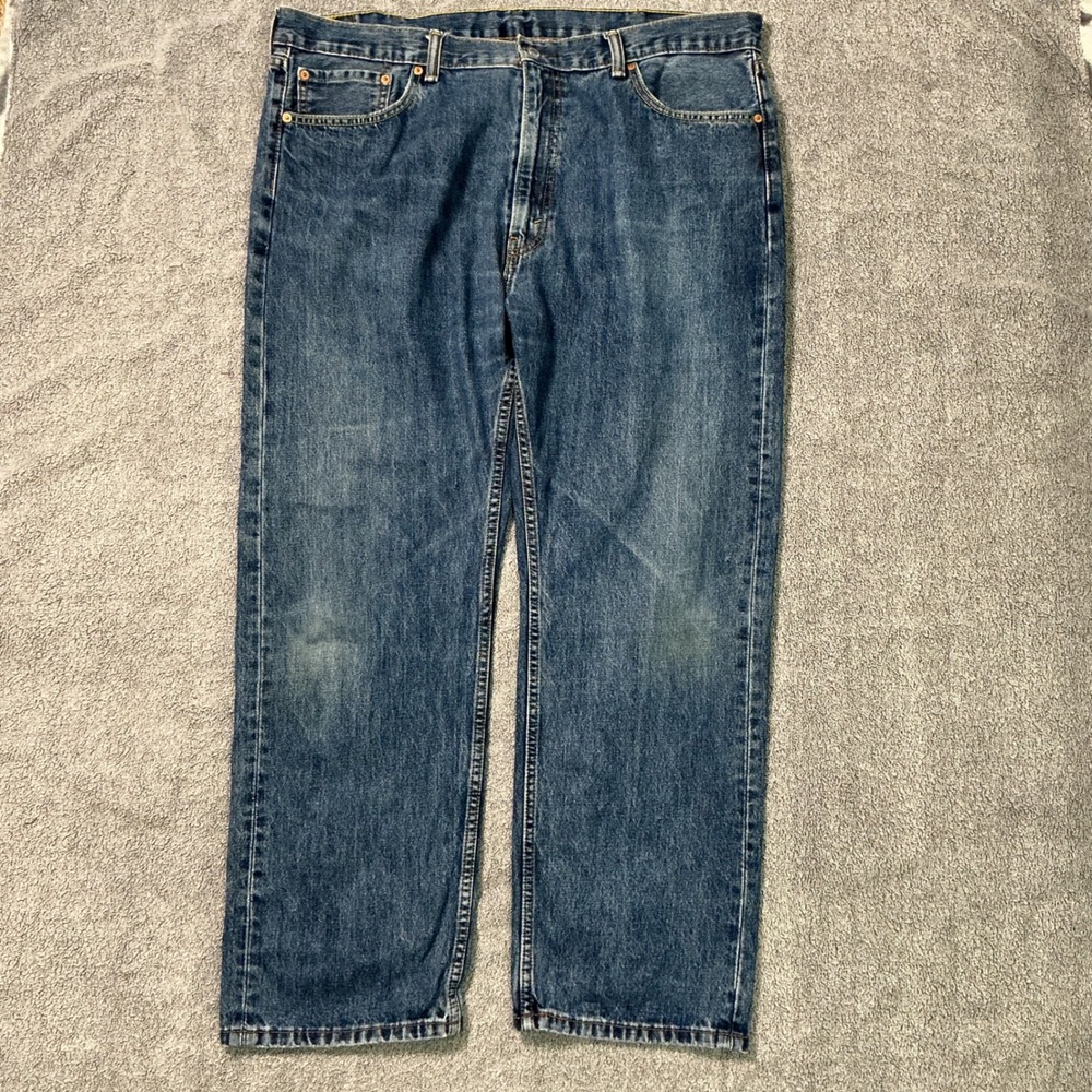 Levis 505 Regular Fit Straight Leg Mens Jeans Blue Denim W42 L30 505-0216